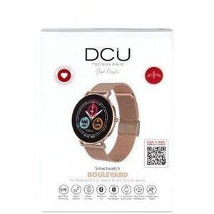 DCU BOULEVARD Smart Watch - Or rose Body Color - Zinc Alloy Case Material - Métal Band Material - Moniteur de Fréquence Ca