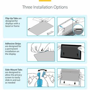 StarTech.com 17-inch 16:10 Flip-Up Privacy Screen with Touch, Anti-Glare Blue Light Filter, Laptop Monitor Screen Protecto