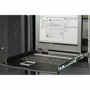 Digitus LCD Rack Console KVM Switch - Jet Black - 43.2 cm (17") LCD - Full HD - 1920 x 1080 - 1 x USB - 8 x VGA - Keyboard