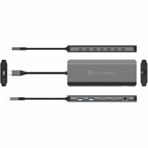 j5create Mini Dock JCD398 USB-Typ C Docking Station für Festplatte, Kamera, Flash-Laufwerk, Kopfhörer, Tablet, Webcam, Tas