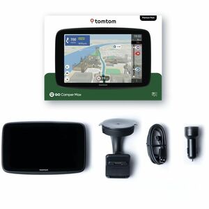 TomTom GO Camper Max Automobile Portable GPS Navigator - Black - 17.8 cm (7") - Touchscreen - Speed Camera Warning - Prelo