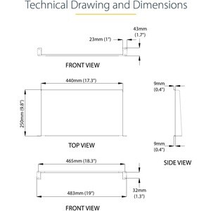 1U Rack Shelf - 10 in. Deep - 1U Server Rack Shelf - Add a sturdy 1U server rack shelf into almost any rack or cabinet