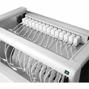 Rocstor Volt Volt C14 PRE-WIRED65 Charging Cart - Steel - 16.10" Width x 30" Depth x 16.20" Height - Silver - For 14 Devic