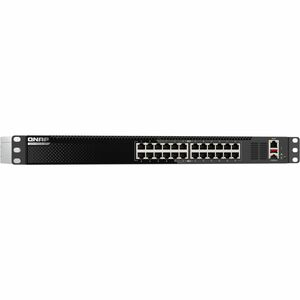 QNAP QSW-M3224-24T 24 Ports Manageable Ethernet Switch - 10 Gigabit Ethernet - 10GBase-T - 3 Layer Supported - 116.90 W Po