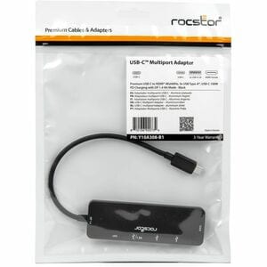Rocstor Type-C to HDMI/USB-Ax3/Type-C PD Charging with DP1.4 Alt Mode - 1 x USB 3.1 Type C - Male - 1 x HDMI Digital Audio