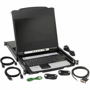 Tripp Lite series B030-DP08-17D LCD Rack Console KVM Switch - Metal - Black - TAA Compliant - 8 Computer(s) - 43.2 cm (17"