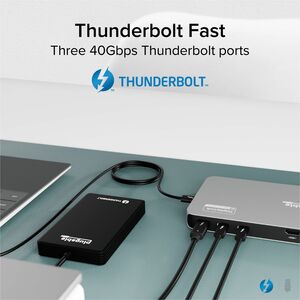 Plugable Thunderbolt 4 Dock for Quad Monitors 100W, Thunderbolt Docking Station - Connects up to Four 4K Monitors for Wind
