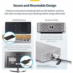 StarTech.com USB4 Docking Station for Tablet, Monitor, Smartphone, Notebook - Charging Capability - 165 W - Space Gray - D