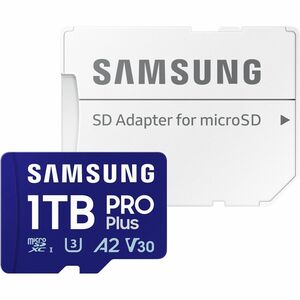 Carte microSDXC Samsung PRO Plus - 1 To - Classe 10/UHS-I (U3) - V30 - 180 Mo/s en Lecture - 130 Mo/sSpaceen Écriture - 10