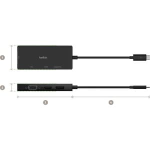 Belkin A/V Adapter - 1 x Type C USB Male - 1 x DVI Video Female, 1 x HDMI Digital Audio/Video Female, 1 x 15-pin HD-15 VGA