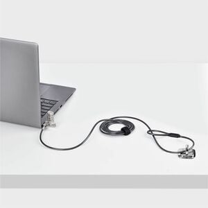 StarTech.com Universal Laptop Cable Lock 6.6ft, Serialized Combo Security Cable For Notebook, Compatible w/Noble Wedge®/Na