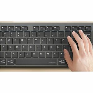 Adesso EasyTouch WKB-7300 Keyboard & Mouse - English (UK) - USB Type C Scissors Wireless RF 2.40 GHz Keyboard - 112 Key - 