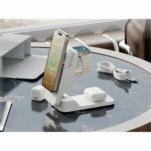 Matrix Ultimate Power Bank - White - For AirPod, Apple Watch, Smartphone, Qi-enabled Device, iPhone - 1 x Type-C 27.5W - 5