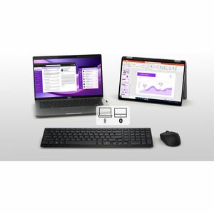 Dell KM555 Tastatur & Maus - QWERTZ - Deutsch - Retail Box - Tastatur, Kabellos, Bluetooth/RF, 5.1 2,40 GHz USB, Plunger, 