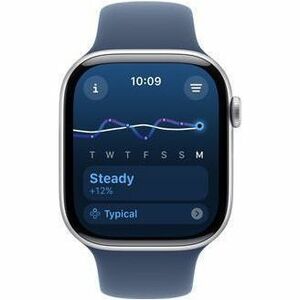 Apple Watch Series 10 Smart Watch - 46 mm Case Height - 39 mm Case Width - Argenté Case Color - Denim Band Color - Alumini