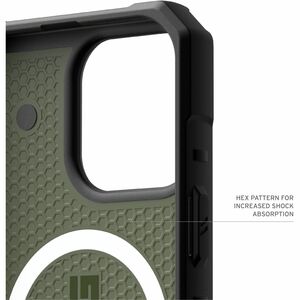 Urban Armor Gear Pathfinder Rugged Case for Apple iPhone 16 Pro Max Smartphone - Hex Pattern - Olive Drab - Impact Resista