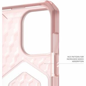 Urban Armor Gear Essential Armor Case for Apple iPhone 16 Pro Smartphone - Hexagonal Pattern - Rose - Shock Absorbing, Dro
