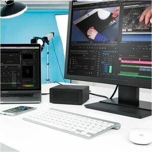 OWC Express 4M2 Drive Enclosure PCI Express NVMe - Thunderbolt 3 Host Interface Desktop - Black - TAA Compliant - Hot Swap