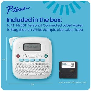 Brother P-touch PT-N25BT - Thermal Transfer - 0.47 in/s (12 mm/s) Mono - 3 Fonts - 3 Font Size - 7 Text Style - 180 dpi - 