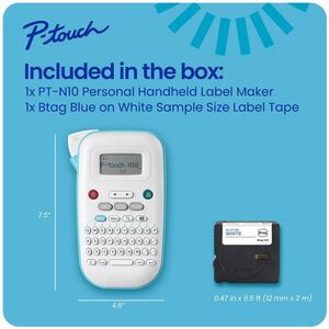Brother P-touch PT-N10 - Thermal Transfer - 0.35 in/s (9 mm/s) Mono - 3 Fonts - 3 Font Size - 6 Text Style - 180 dpi - Lab