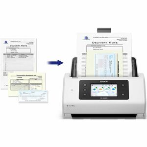 Epson WorkForce DS-800WN Sheetfed Scanner - 600 x 600 dpi Optical - White - 30-bit Color - 10-bit Grayscale - 50 ppm (Mono