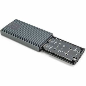 Digitus DA-71559 Laufwerksgehäuse PCI Express NVMe, M.2 - USB 3.2 (Gen 2x2) Typ C Host Interface Extern - Grau - 2 x SSD u
