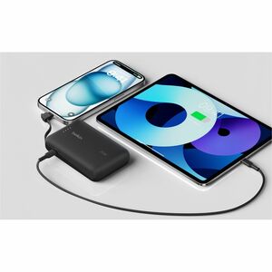 Belkin BoostCharge Power Bank 10K With Integrated Cable - For Smartphone, Tablet PC, iPad mini, iPad, iPad Pro - 10000 mAh