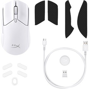 HP Pulsefire Haste 2 Gaming Mouse - Bluetooth - USB Type A - 6 Button(s) - 6 Programmable Button(s) - White - Cable/Wirele