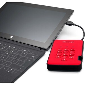 SSD Portable iStorage diskAshur2 - Externe - 512 Go - Rouge Ardent - Conforme aux normes TAA - Client Léger Appareil compa