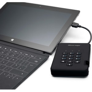 SSD Portable iStorage diskAshur2 - Externe - 512 Go - Noir fantôme - Conforme aux normes TAA - Client Léger Appareil compa