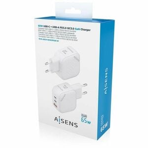 CHARGER GAN 65W 2XUSB-C PD3.0 QC4.0 1XUSB-A QC3.0 WHITE