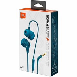 JBL Endurance Run 2 Wired Earbud, Behind-the-ear Stereo Earset - Blue - Siri, Google Assistant - Binaural - In-ear - 20 Hz