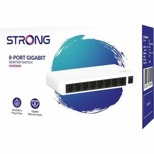 Switch Ethernet Strong SW8000P 8 Porte - Gigabit Ethernet - 10/100/1000Base-T - 2 Layer supportato - Coppia incrociata - D