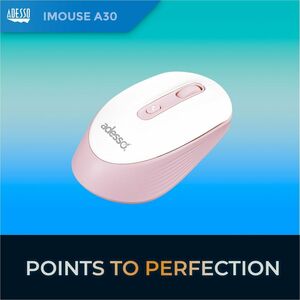 Adesso iMouse A30P Wireless Mouse with AI CoPilot Shortcut Button (Pink) - Optical - Wireless - 30 ft - Radio Frequency - 
