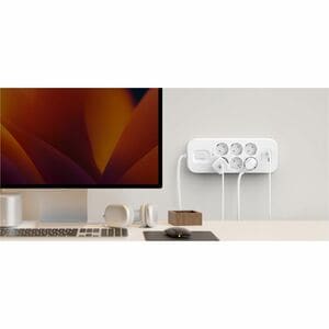 Belkin Connect Surge Suppressor/Protector - 1 x USB Type A, 1 x USB Type C, 6 x AC Power - 650 J - 2 m - Wall Mountable