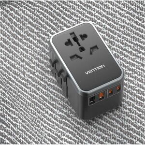 Vention FJF 65 W AC Adapter - Box - Universal Adapter - 2 USB - 2 USB Type-C - For Notebook, Hair Dryer, Fan, Lamp, Razor,