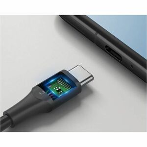 USB-A 2.0 USB-C 3A 60W CABLE 0 5M BLACK