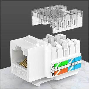 Vention IPBW0 Network Connector - 1 x RJ-45 Keystone - Female - White