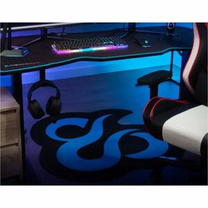 NEWSKILL Chair Mat for Chair, Floor - 1000 mm Width x 1000 mm Depth x 3 mm Thickness - Rug Pad - MicroFiber - Black, Blue