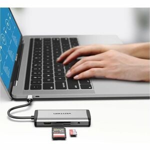 Vention THAHB USB Type C Docking Station for Monitor, Mouse, U Disk, Memory Card Reader, Hard Drive, Keyboard, Notebook - 