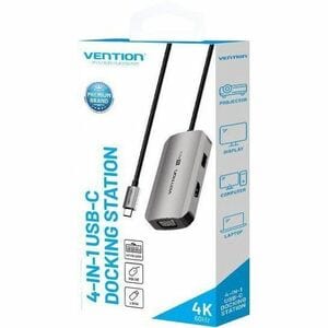 Vention USB Type C Docking Station for Notebook, Tablet, Smartphone, Gaming Console, Monitor - Charging Capability - Grey 