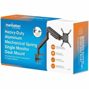 Manhattan Desk Mount for Monitor, Flat Panel Display, Curved Screen Display - Black - Landscape/Portrait - Height Adjustab