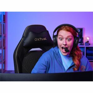 Trust GXT 721 Gaming-Stuhl - Metall, HDF-Polsterung (High Density Foam), Holz, Aluminium - Schwarz