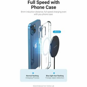 Vention FGABAG Induction Charger - Black - Box - For iPhone, Qi-enabled Device - Input connectors: USB - Heat-free Chargin