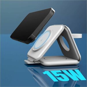 j5create JUPW3215W-N Induction Charger - White - 1 - For iPhone, Qi-enabled Device - Qi2 Certified, Magnetic, Fast Chargin