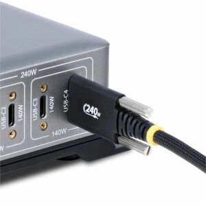 StarTech.com 10ft (3m) USB-C Charging Cable, Side Screw Locking, 240W (5A) PD EPR, Silicone Jacket w/Braid, Rugged USB 2.0