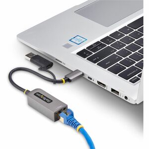 StarTech.com Gigabit Ethernet Adapter for Notebook, Desktop Computer - 10/100/1000Base-T - Portable - Grey - USB 3.2 (Gen 