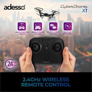 Adesso Entry Level Drone - 2.40 GHz - 0.10 Hour Run Time - 196.85 ft Operating Range
