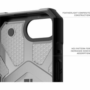 Urban Armor Gear Pathfinder Clear Case for Apple iPhone 16e Smartphone - Hex Pattern - Ash - Impact Resistant, Shock Absor