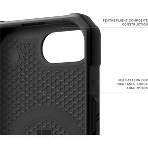 Urban Armor Gear Pathfinder Rugged Case for Apple iPhone 16e Smartphone - Hex Pattern - Black - Impact Resistant, Shock Ab